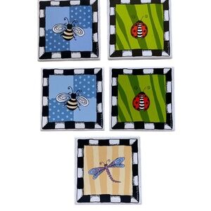 Alicia Tormey Garden Porcelain Whimsical Novelty Coasters Tricets